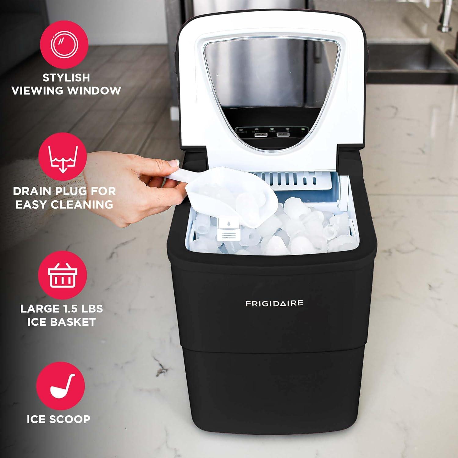 imageFrigidaire EFIC108Blue Compact Ice Maker Countertop Portable 26 lb per Day BlueBlack