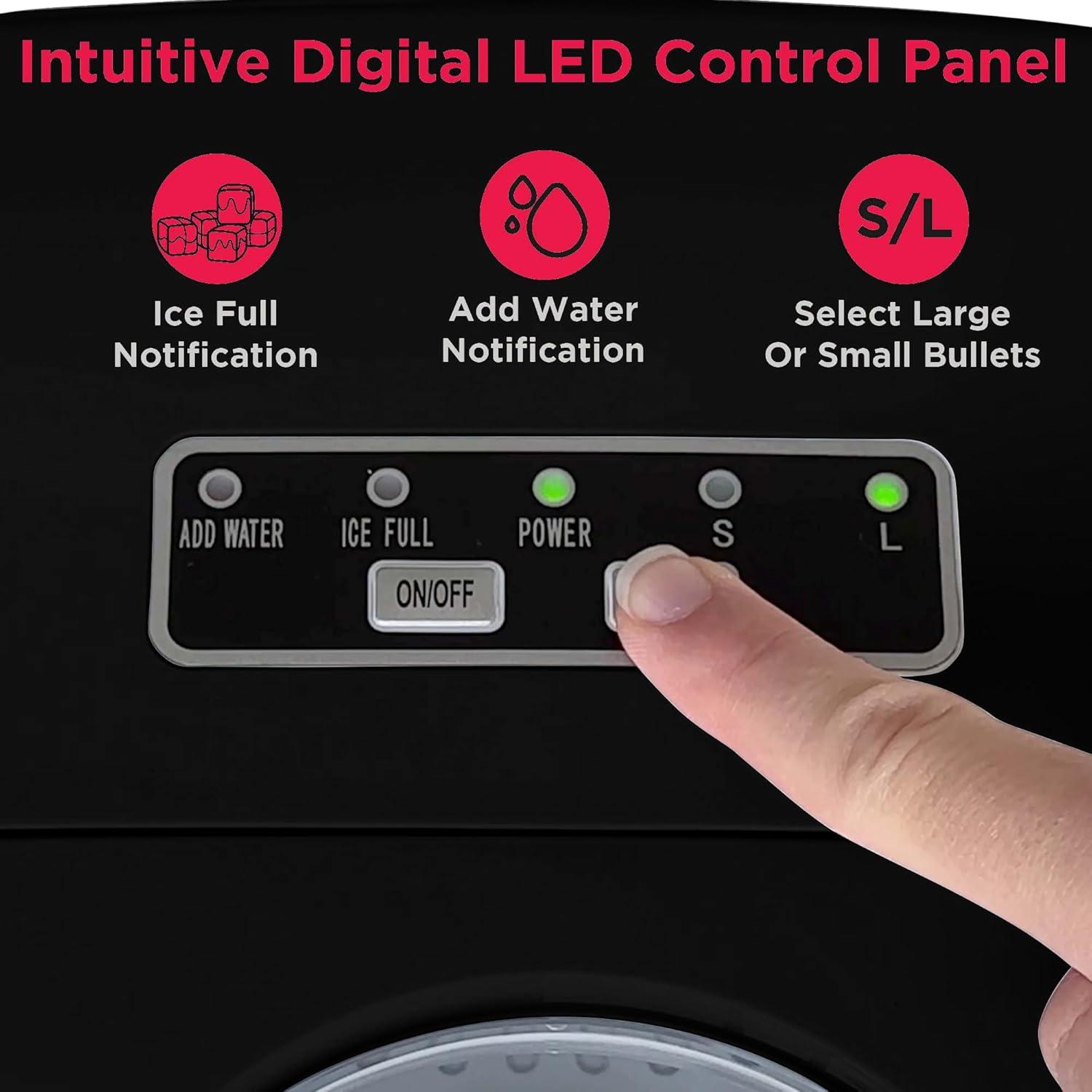 imageFrigidaire EFIC108Blue Compact Ice Maker Countertop Portable 26 lb per Day BlueBlack