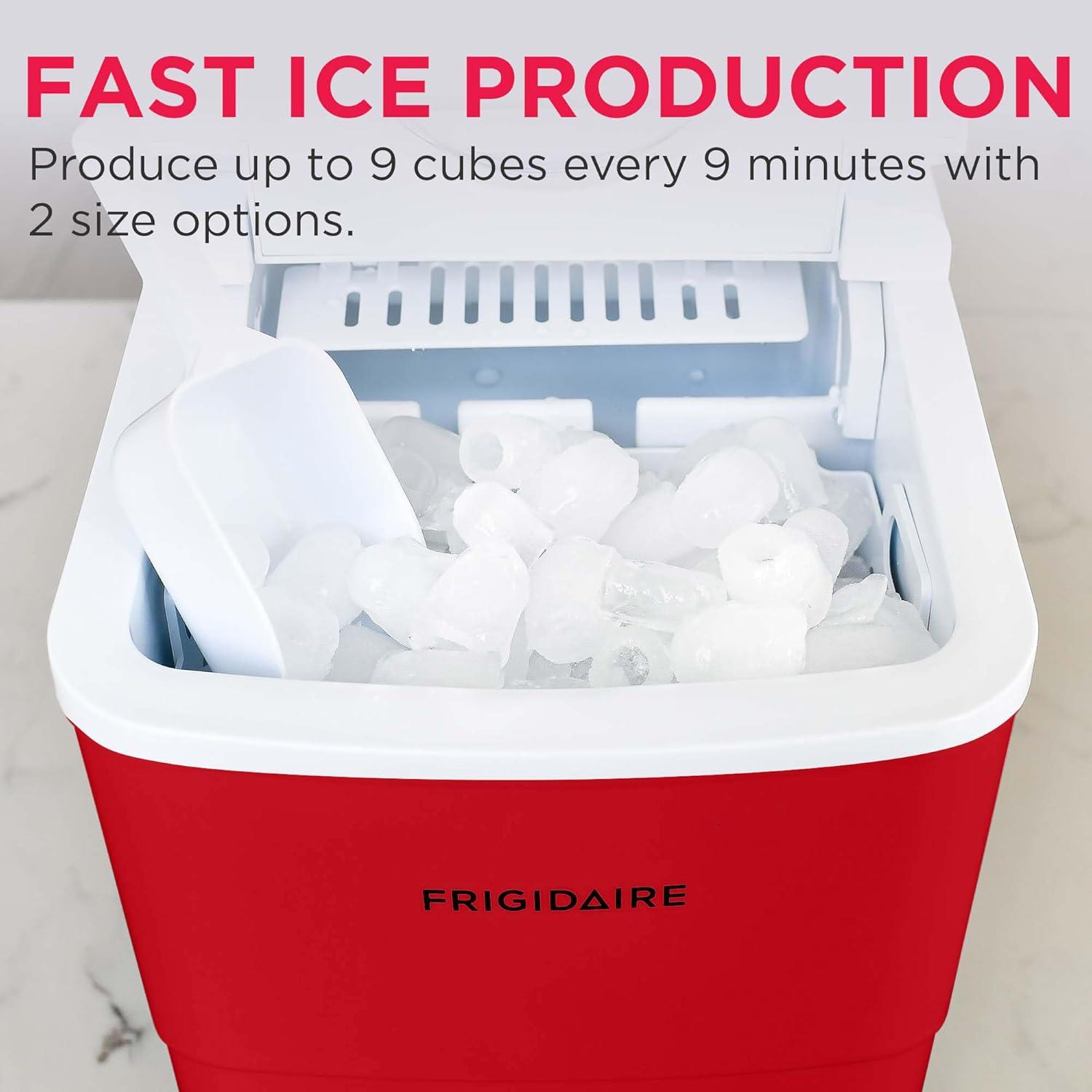 imageFrigidaire EFIC108Blue Compact Ice Maker Countertop Portable 26 lb per Day BlueRed