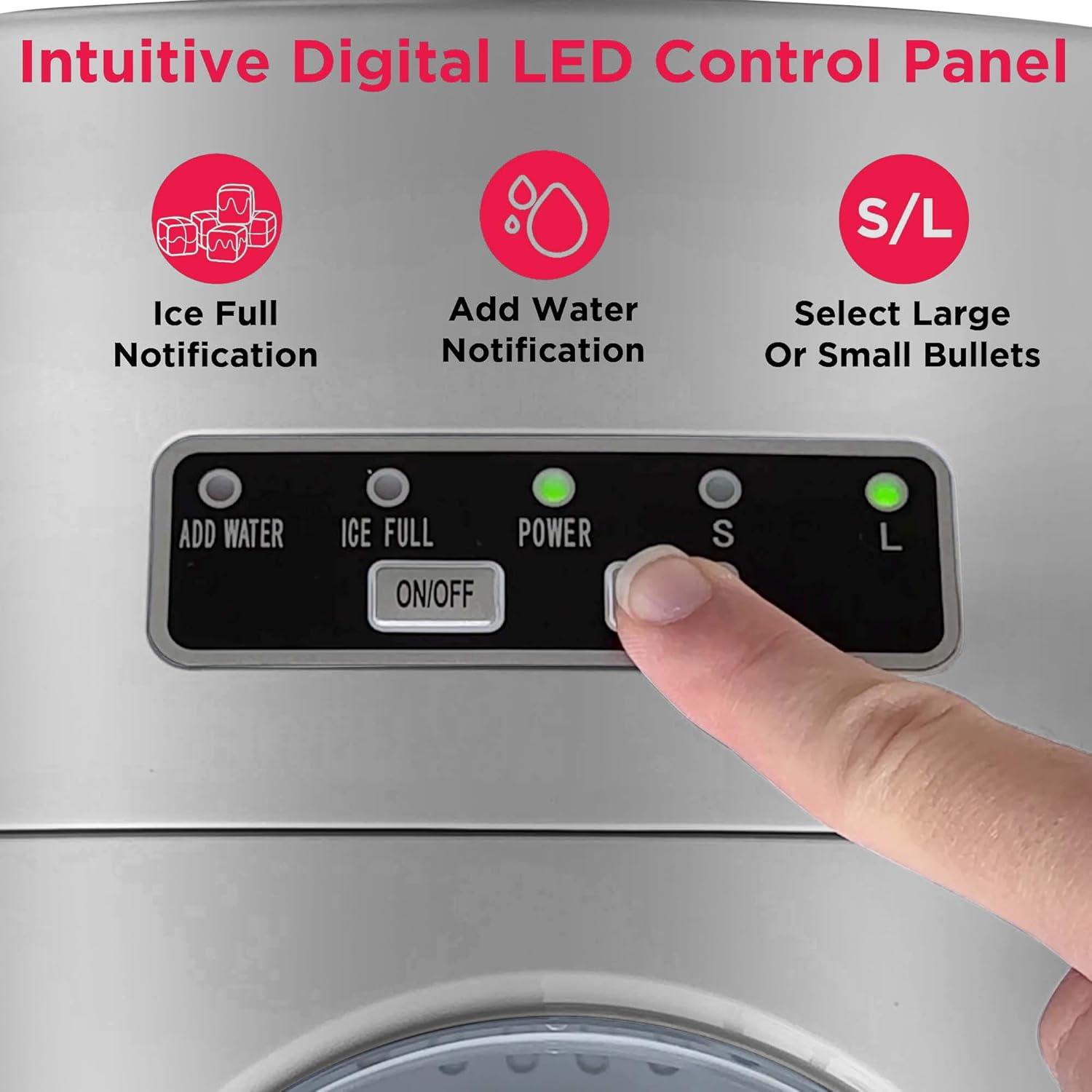 imageFrigidaire EFIC108Blue Compact Ice Maker Countertop Portable 26 lb per Day BlueSilver