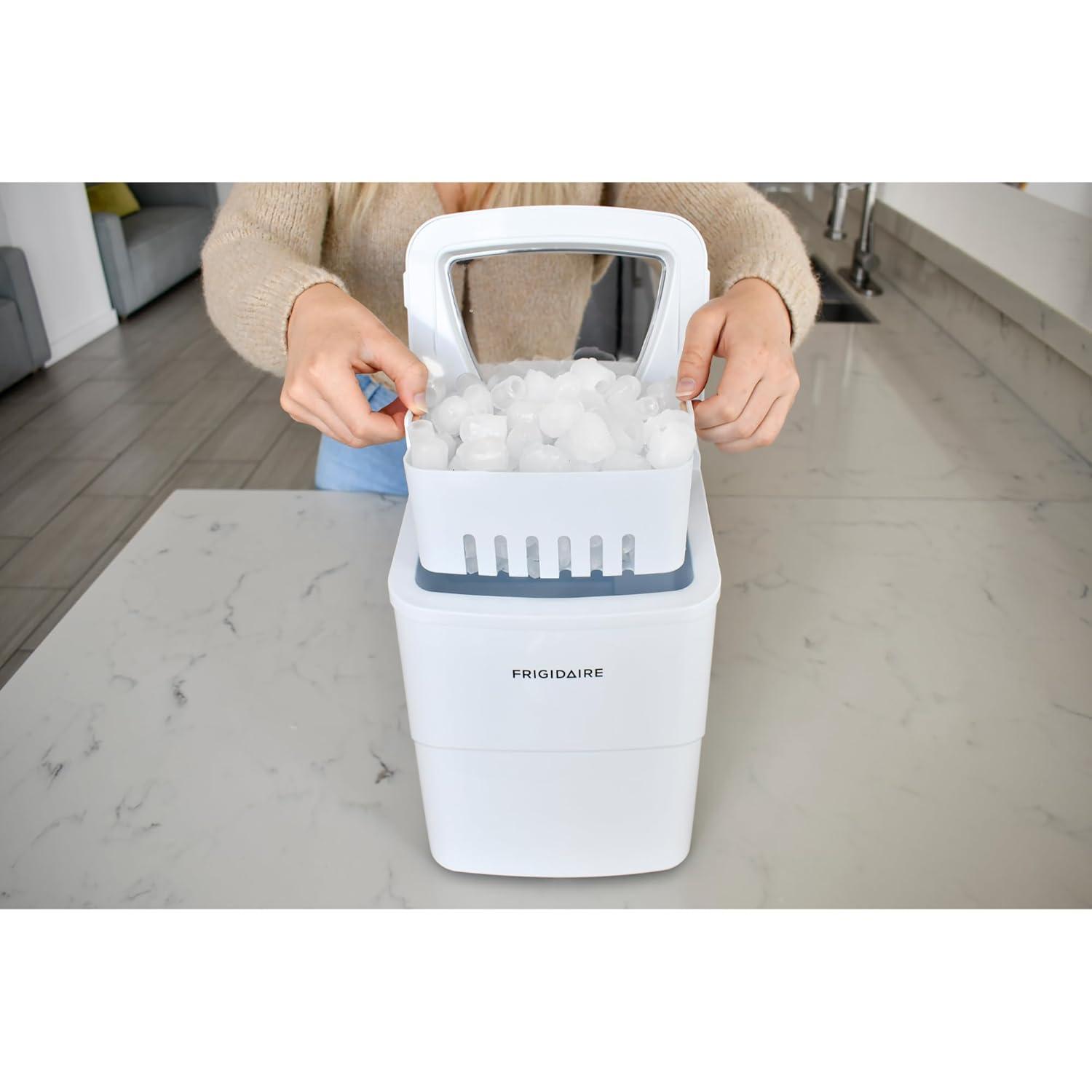 imageFrigidaire EFIC108Blue Compact Ice Maker Countertop Portable 26 lb per Day BlueWhite