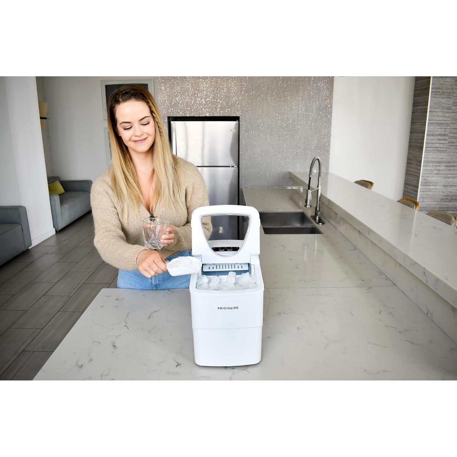 imageFrigidaire EFIC108Blue Compact Ice Maker Countertop Portable 26 lb per Day BlueWhite