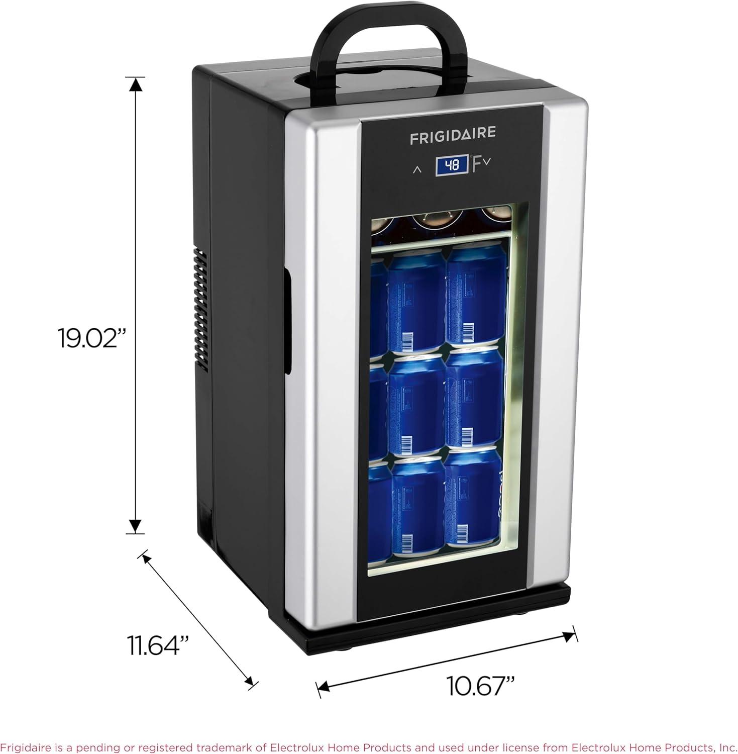 imageFrigidaire EFMIS567AMZ Retro Mini Drink Fridge 18 Cans Or 4 Wine Bottles Thermoelectric Drink Fridge Stainless