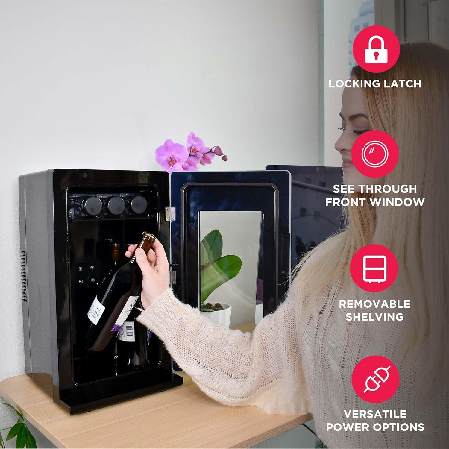 imageFrigidaire EFMIS567AMZ Retro Mini Drink Fridge 18 Cans Or 4 Wine Bottles Thermoelectric Drink Fridge Stainless