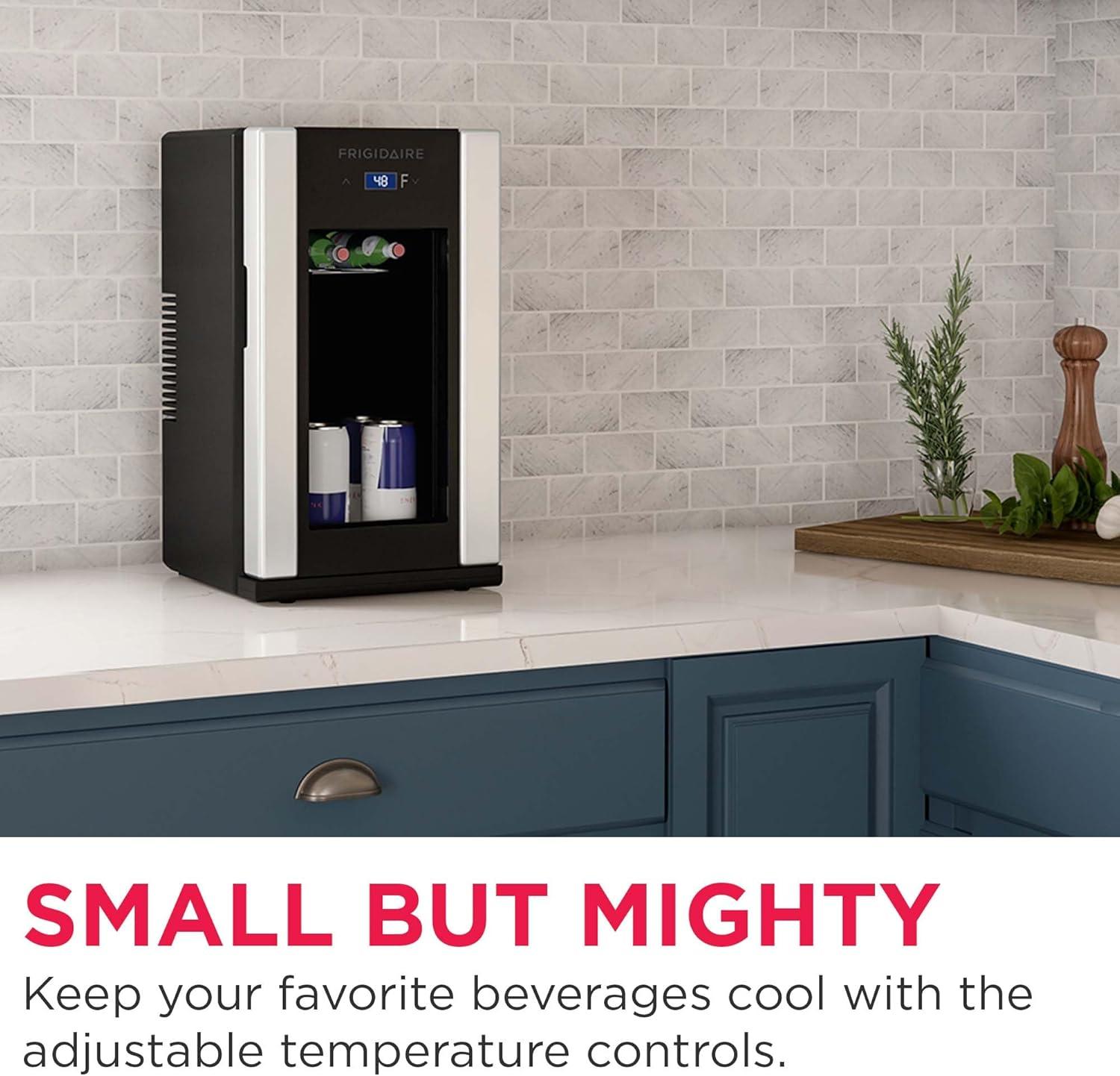 imageFrigidaire EFMIS567AMZ Retro Mini Drink Fridge 18 Cans Or 4 Wine Bottles Thermoelectric Drink Fridge Stainless