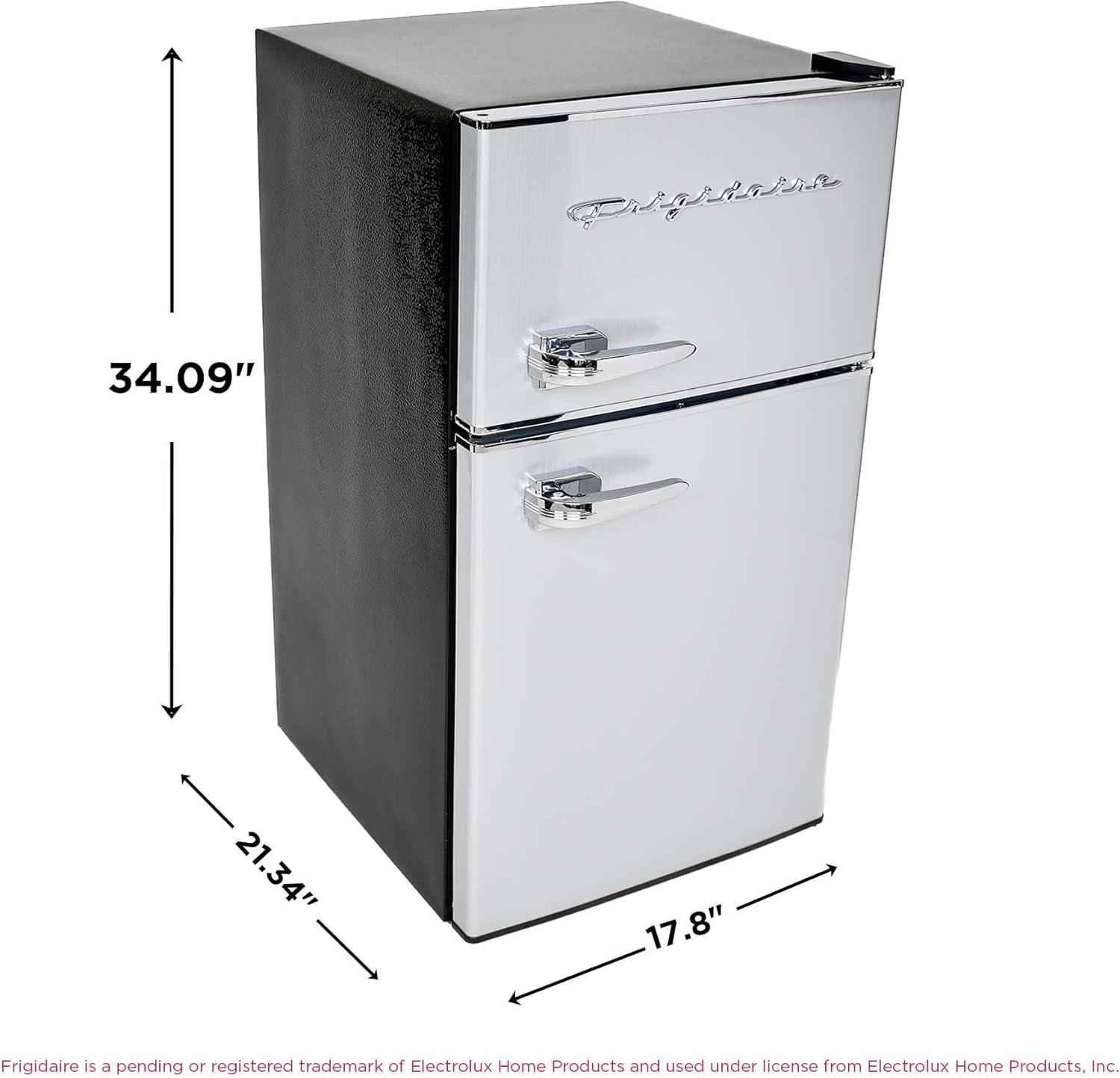 imageFrigidaire EFR3A1 Compact Small TopFreezer Refrigerator Stainless Steel Mini Bar Fridge Platinum Series2126quot D x 1783quot W x 335quot H 32 cu ft Double DoorStainless Steel