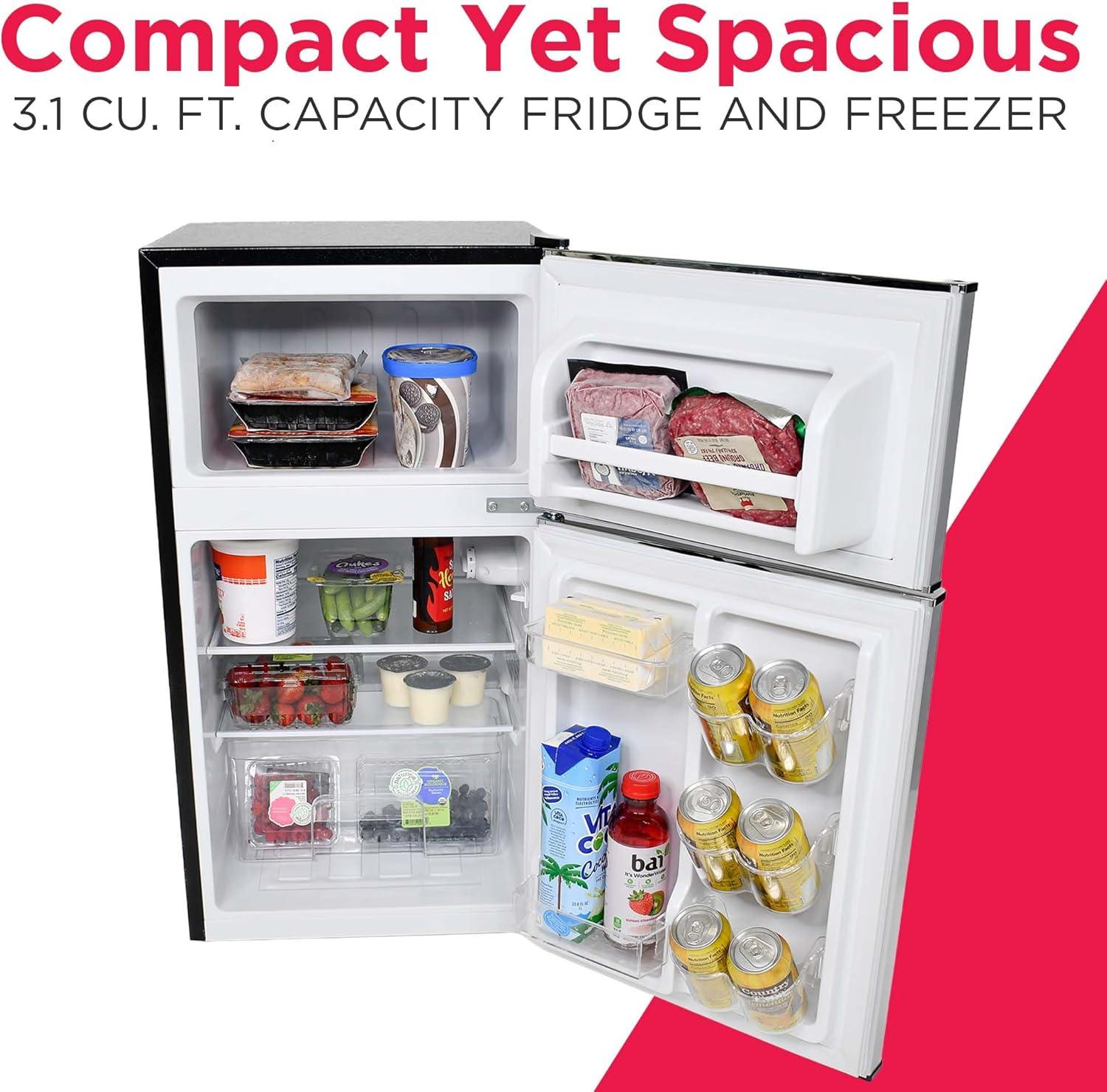 imageFrigidaire EFR3A1 Compact Small TopFreezer Refrigerator Stainless Steel Mini Bar Fridge Platinum Series2126quot D x 1783quot W x 335quot H 32 cu ft Double DoorStainless Steel