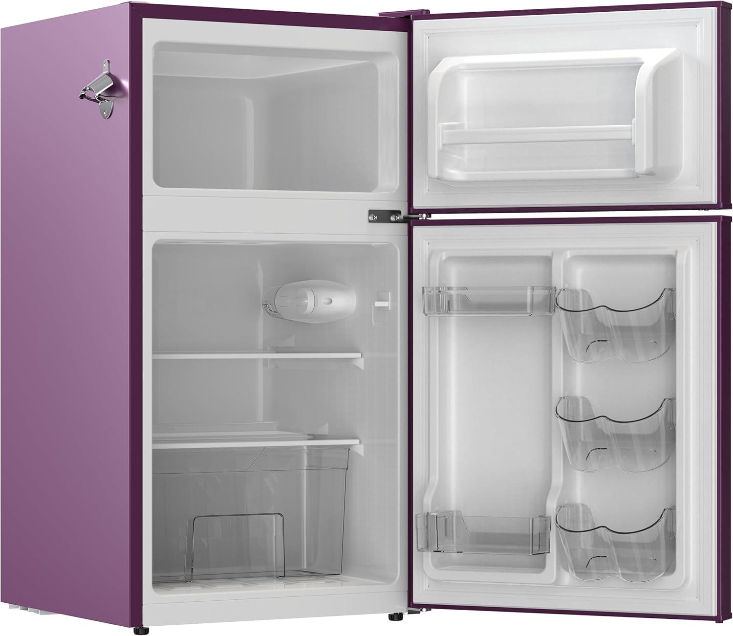 imageFrigidaire EFR3A1 Compact Small TopFreezer Refrigerator Stainless Steel Mini Bar Fridge Platinum Series2126quot D x 1783quot W x 335quot H 32 cu ft Double DoorPurple