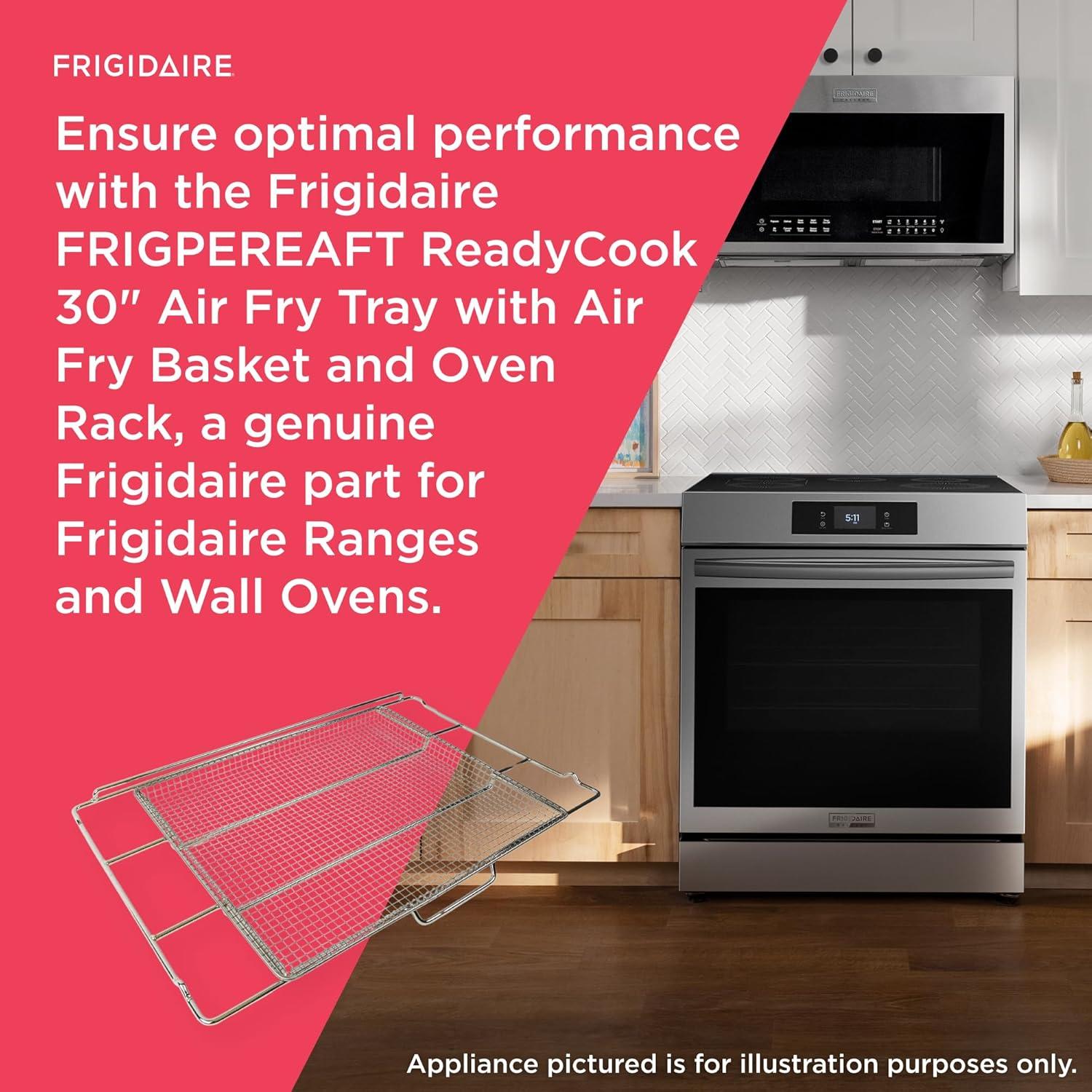 imageFrigidaire FG24AIRFTRY ReadyCook 24quot Air Fry Tray with Air Fry Basket and Oven Rack for Frigidaire Gallery Wall Ovens with Air Fry Stainless SteelFor 30 Oven