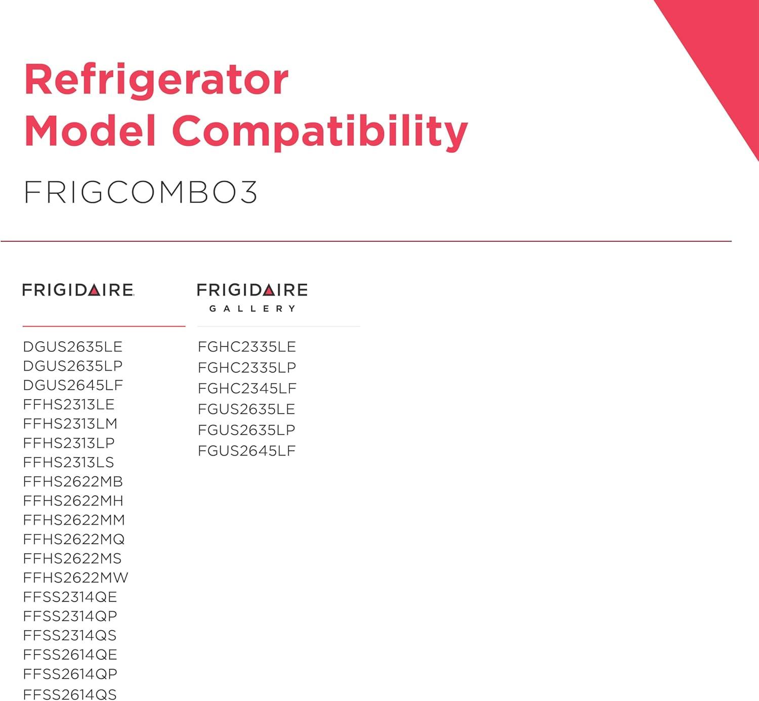 imageFrigidaire FRIGCOMBO3 WF3CB Water PAULTRA Air Filter Combo Pack 2 Piece Set Compatible with Select Models Only2 Piece Set