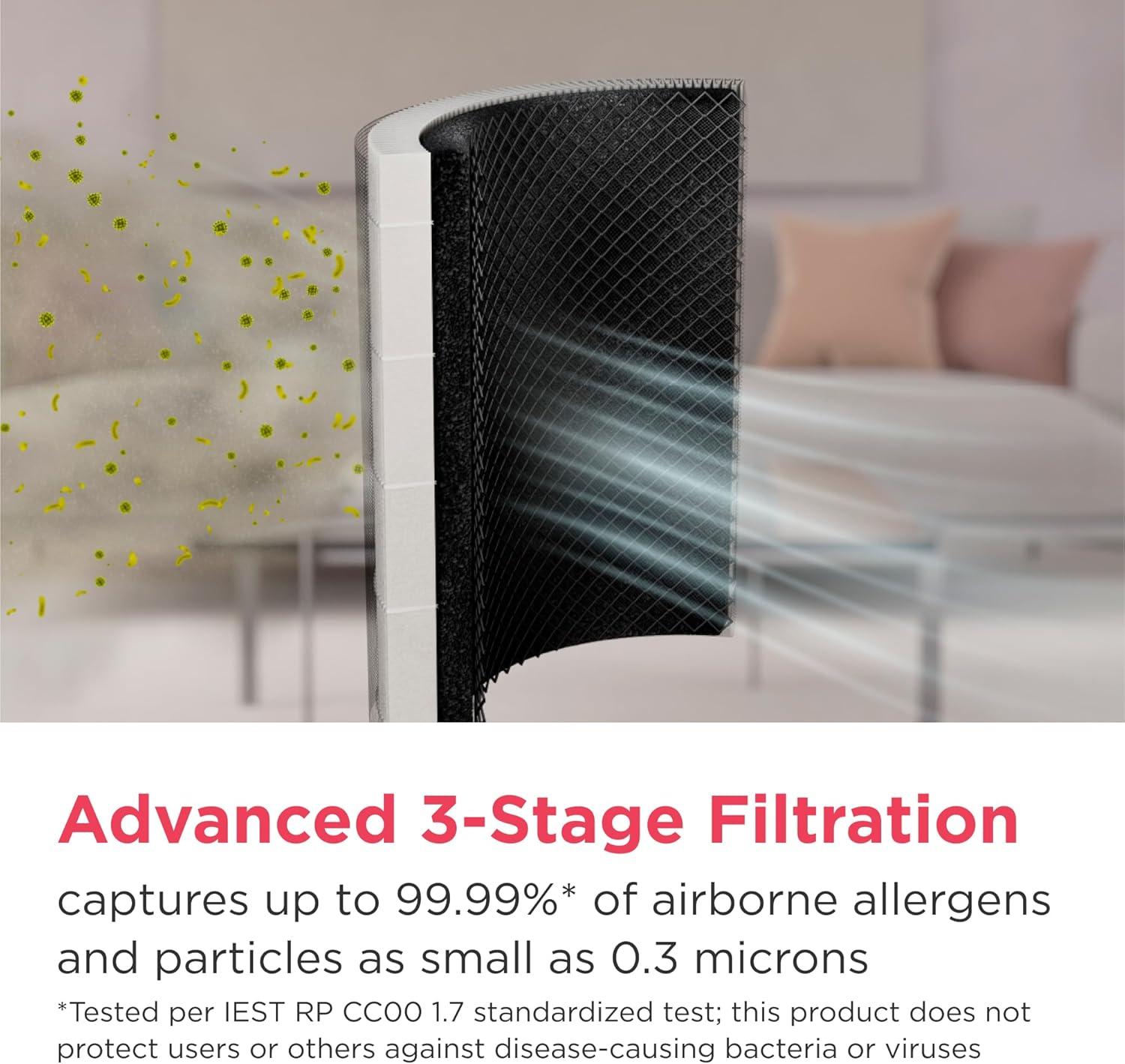 imageFrigidaire PureA300 HEPA Air Purifier for Small Bedrooms Covers up to 850 Sq Ft 3Stage Filtration Energy Star Certification Air Quality Monitoring Smart Mode Ultra Quiet White1685 Square Feet Wifi