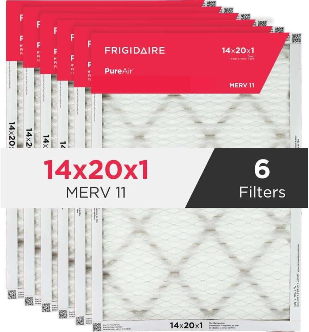 imageFrigidaire PureAir 20x25x1 MERV 8 Allergen Electrostatic Pleated Air Conditioner HVAC AC Furnace Filters 6 Pack exact dimensions 1981 X 2481 X 08114 x 20 x 1