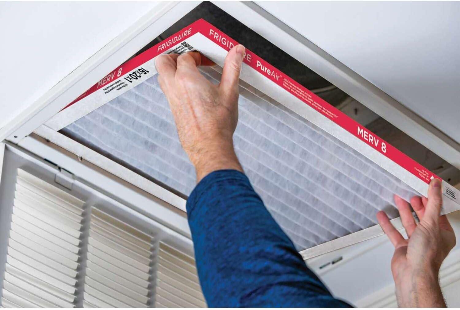 imageFrigidaire PureAir 20x25x1 MERV 8 Allergen Electrostatic Pleated Air Conditioner HVAC AC Furnace Filters 6 Pack exact dimensions 1981 X 2481 X 08114 x 20 x 1