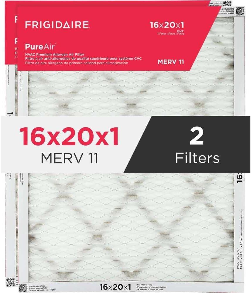 imageFrigidaire PureAir 20x25x1 MERV 8 Allergen Electrostatic Pleated Air Conditioner HVAC AC Furnace Filters 6 Pack exact dimensions 1981 X 2481 X 08116 x 20 x 1