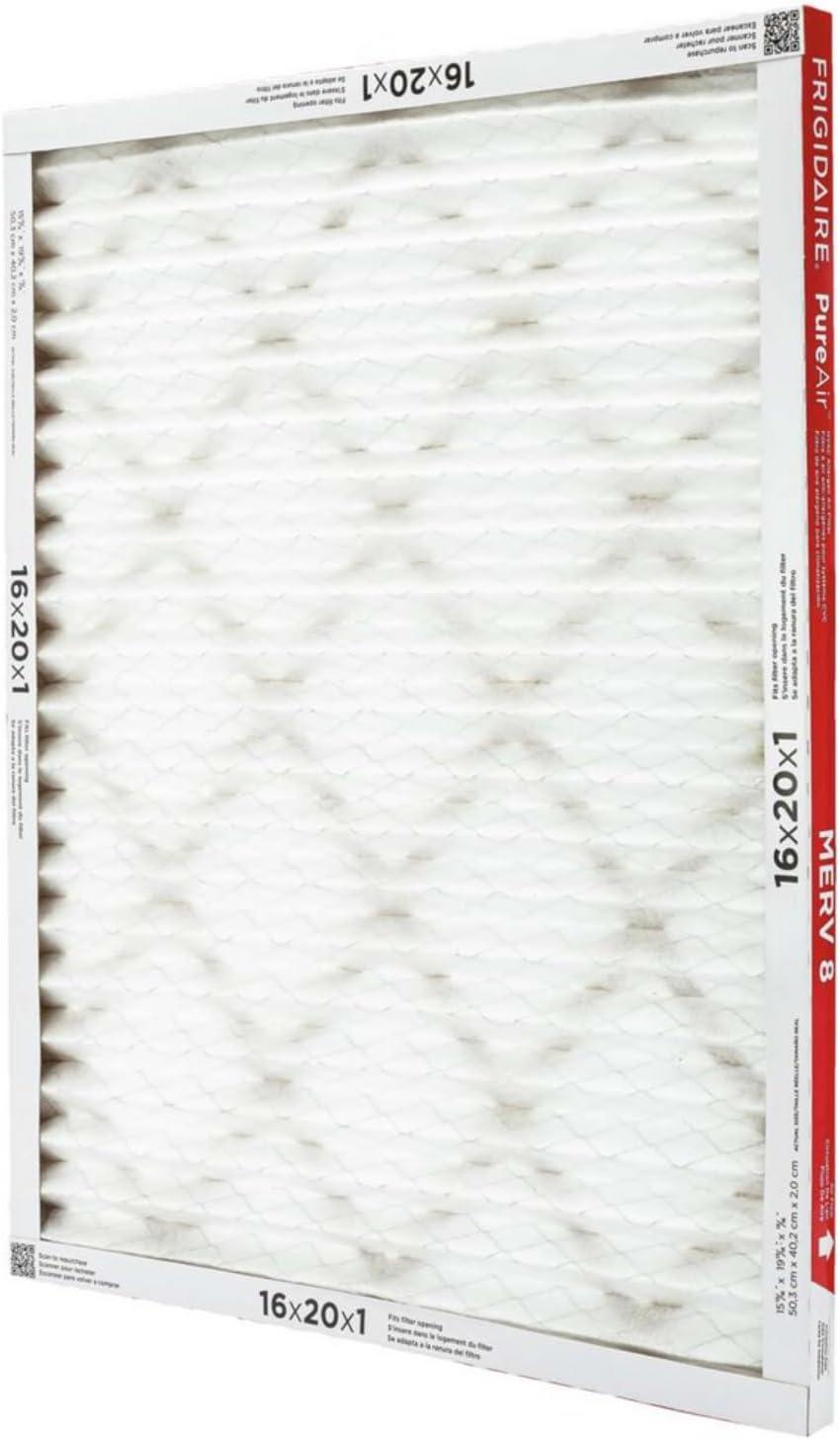 imageFrigidaire PureAir 20x25x1 MERV 8 Allergen Electrostatic Pleated Air Conditioner HVAC AC Furnace Filters 6 Pack exact dimensions 1981 X 2481 X 08116 x 20 x 1