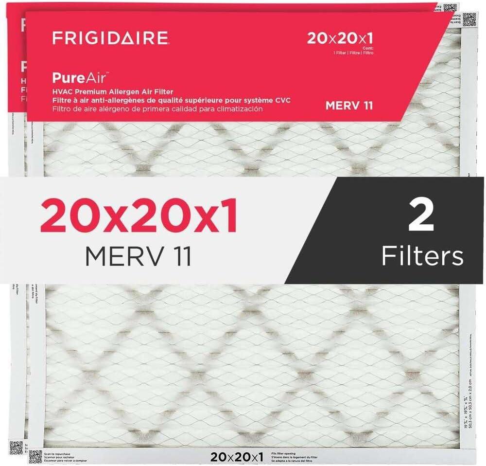 imageFrigidaire PureAir 20x25x1 MERV 8 Allergen Electrostatic Pleated Air Conditioner HVAC AC Furnace Filters 6 Pack exact dimensions 1981 X 2481 X 08120 x 20 x 1