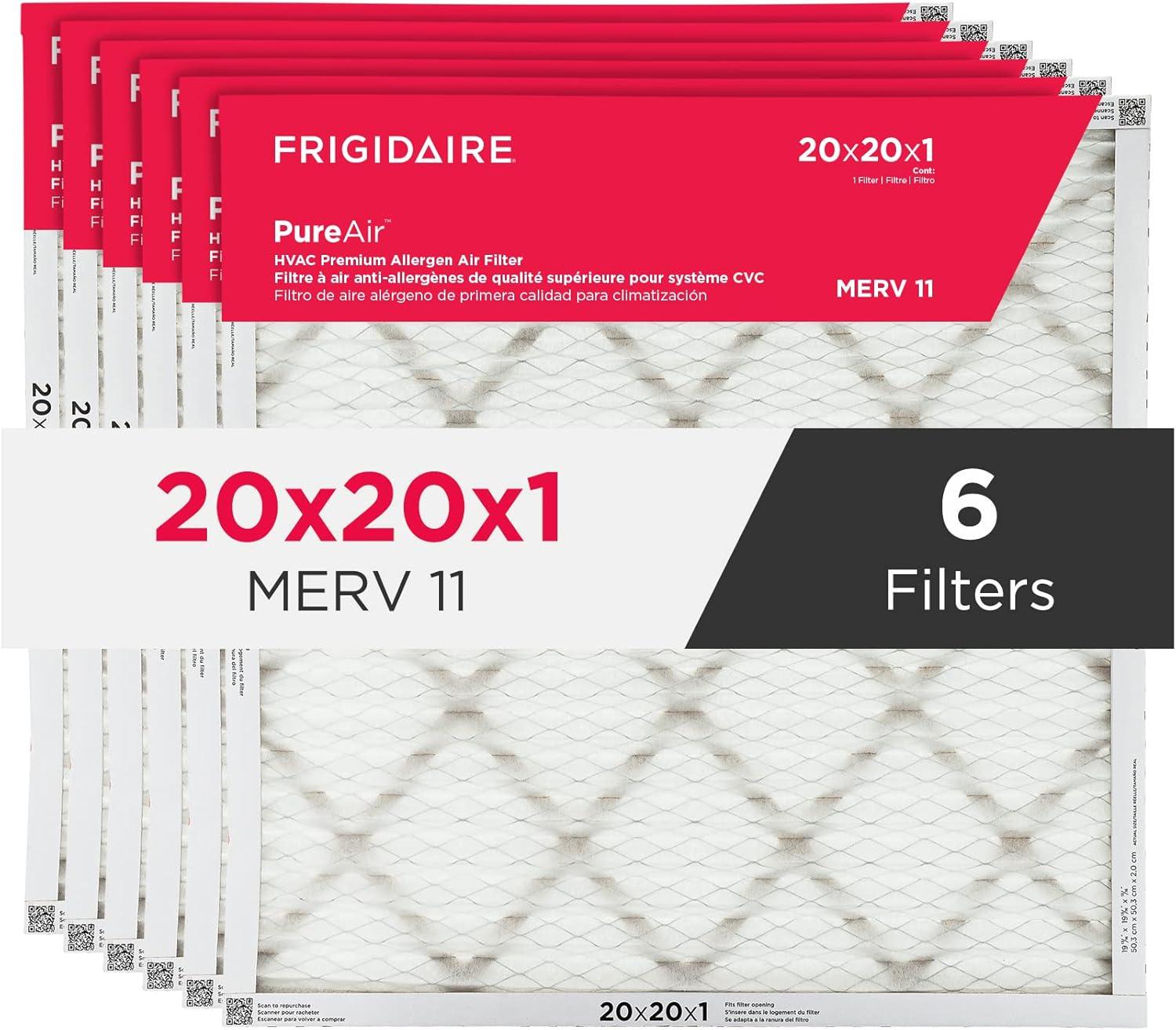 imageFrigidaire PureAir 20x25x1 MERV 8 Allergen Electrostatic Pleated Air Conditioner HVAC AC Furnace Filters 6 Pack exact dimensions 1981 X 2481 X 08120 x 20 x 1