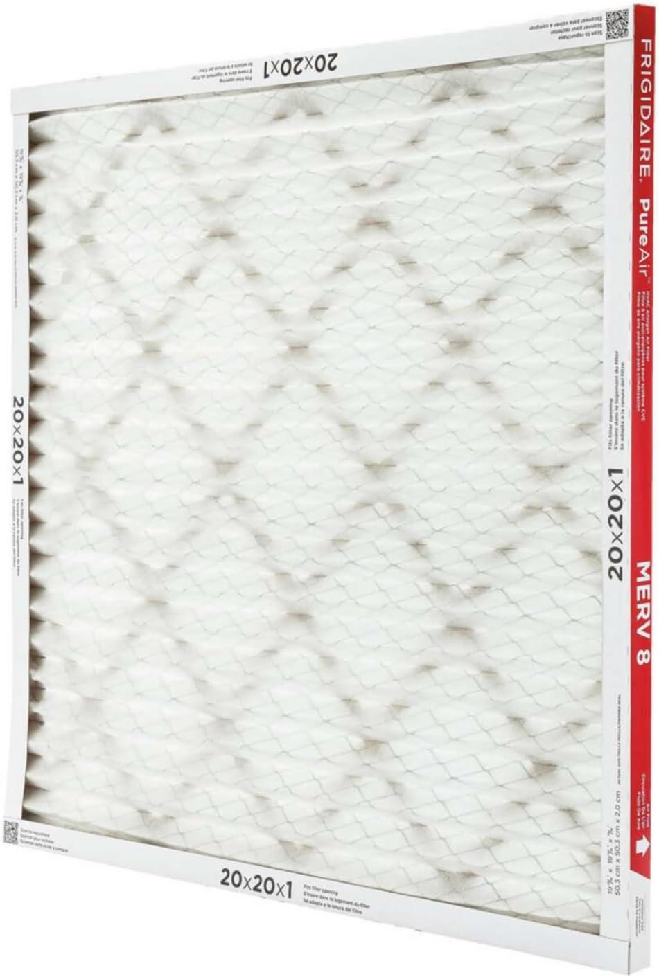 imageFrigidaire PureAir 20x25x1 MERV 8 Allergen Electrostatic Pleated Air Conditioner HVAC AC Furnace Filters 6 Pack exact dimensions 1981 X 2481 X 08120 x 20 x 1