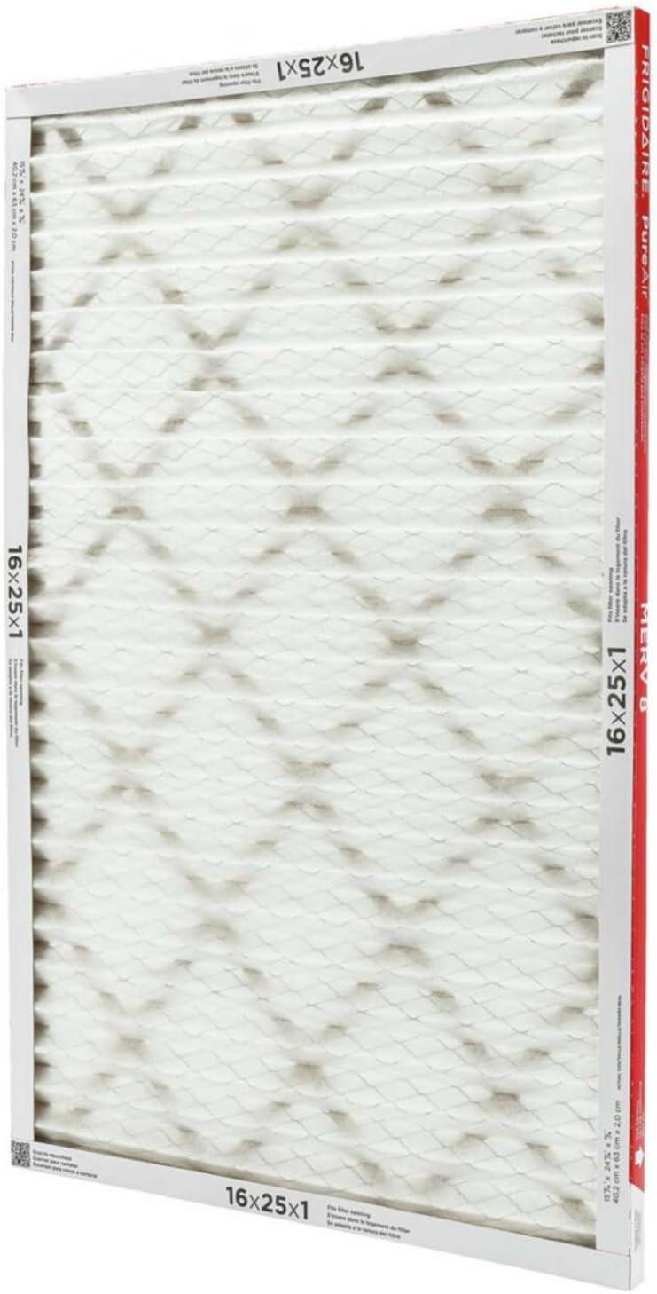 imageFrigidaire PureAir 20x25x1 MERV 8 Allergen Electrostatic Pleated Air Conditioner HVAC AC Furnace Filters 6 Pack exact dimensions 1981 X 2481 X 08120 x 20 x 1