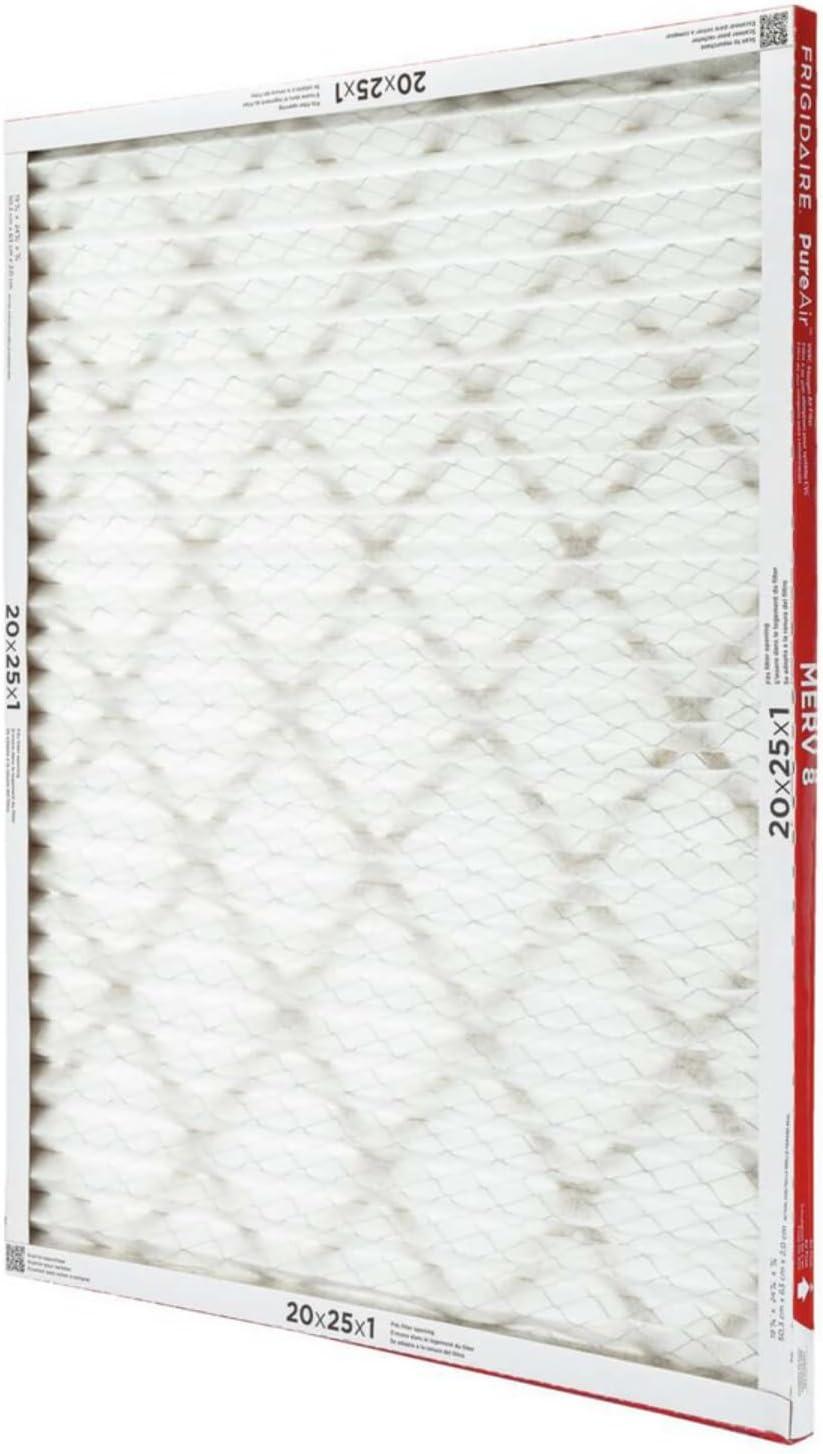 imageFrigidaire PureAir 20x25x1 MERV 8 Allergen Electrostatic Pleated Air Conditioner HVAC AC Furnace Filters 6 Pack exact dimensions 1981 X 2481 X 08120 x 25 x 1