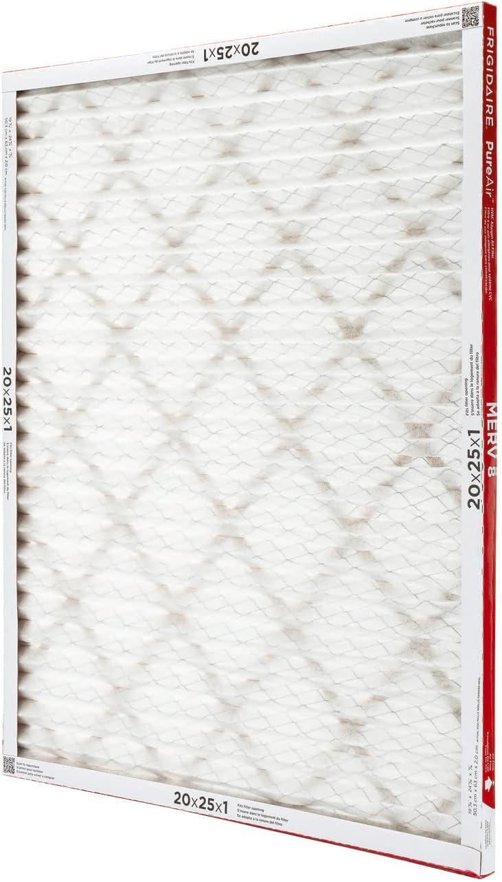 imageFrigidaire PureAir 20x25x1 MERV 8 Allergen Electrostatic Pleated Air Conditioner HVAC AC Furnace Filters 6 Pack exact dimensions 1981 X 2481 X 08120 x 25 x 1