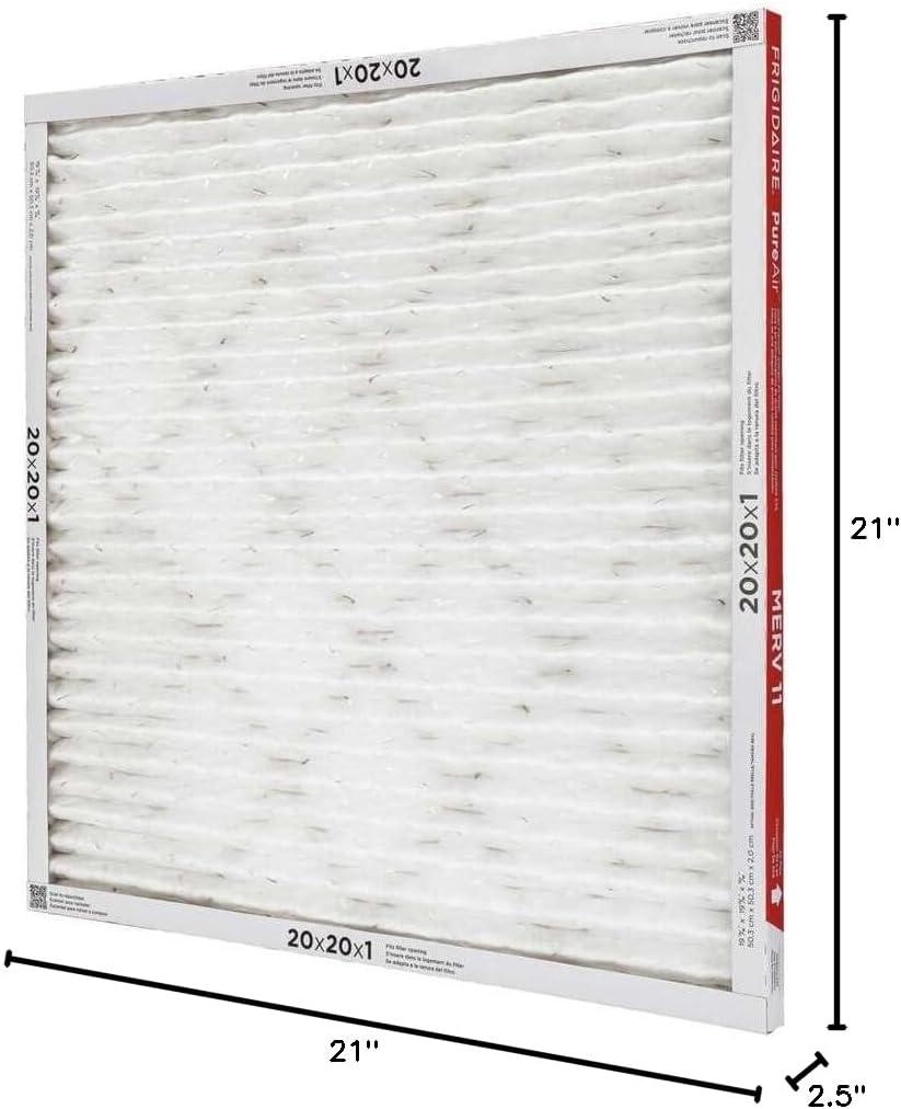 imageFrigidaire PureAir 20x25x1 MERV 8 Allergen Electrostatic Pleated Air Conditioner HVAC AC Furnace Filters 6 Pack exact dimensions 1981 X 2481 X 08120 x 20 x 1