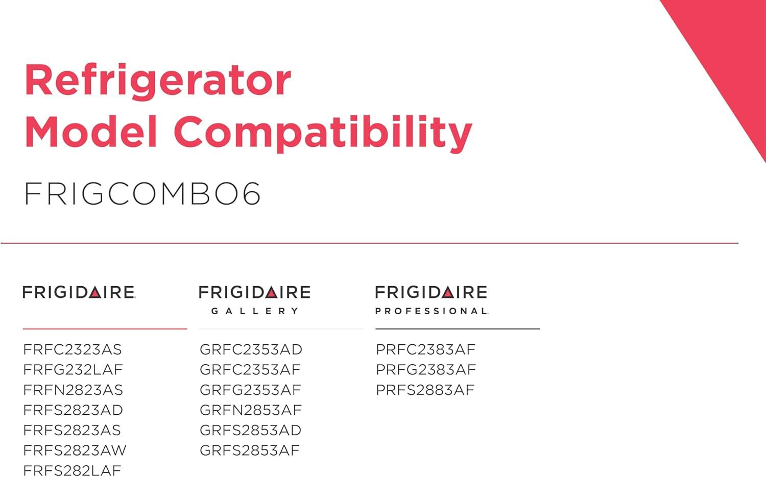 imageFrigidaire PurePour PWF1 FPPWFU01 ampamp PureAir AF2 FRGPAAF2 Water ampamp Air Filter Combo Kit2 Piece Set Pack of 6
