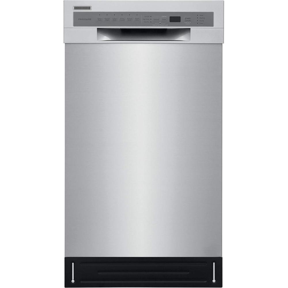 imageFRIGIDAIRE 18 in ADA Compact Front Control Dishwasher in Stainless Steel with Dual Spray Arms 52 dBA includes roomofchoice deliverySilver
