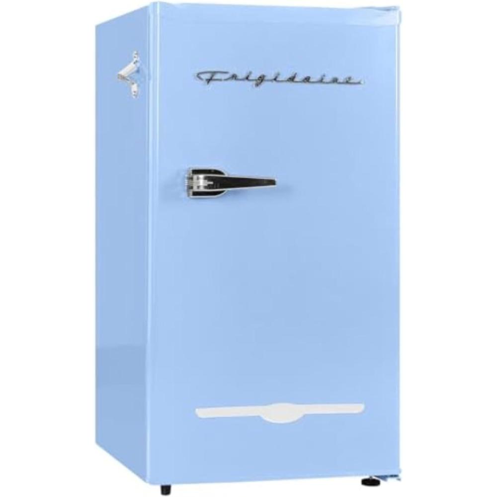 imageFRIGIDAIRE EFR376BLACK 31 Cu Ft Black Retro Bar Fridge with Side Bottle OpenerBlue