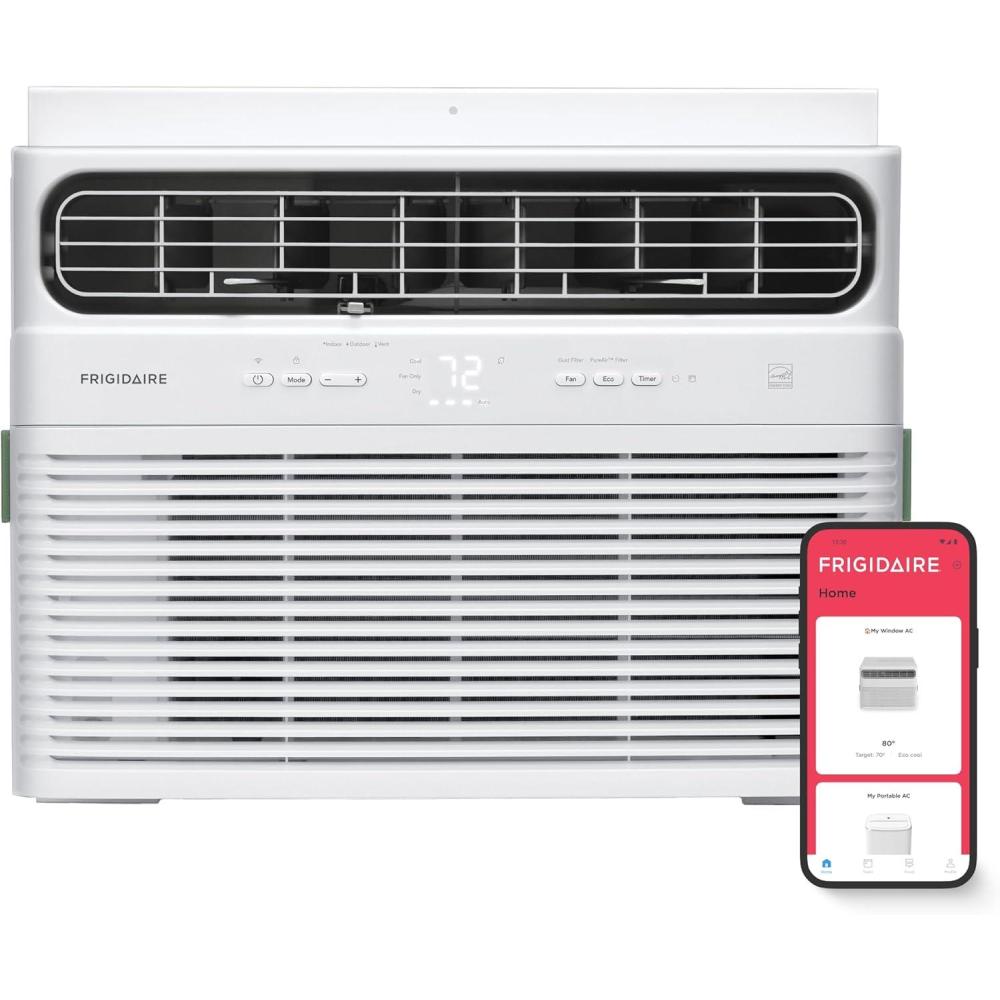 imageFrigidaire 12000 BTU Smart Inverter Window Air Conditioner with WiFi and Energy Star Certification Cools Up to 550 Sq Ft Ultra Quiet Operation White12 000 BTU