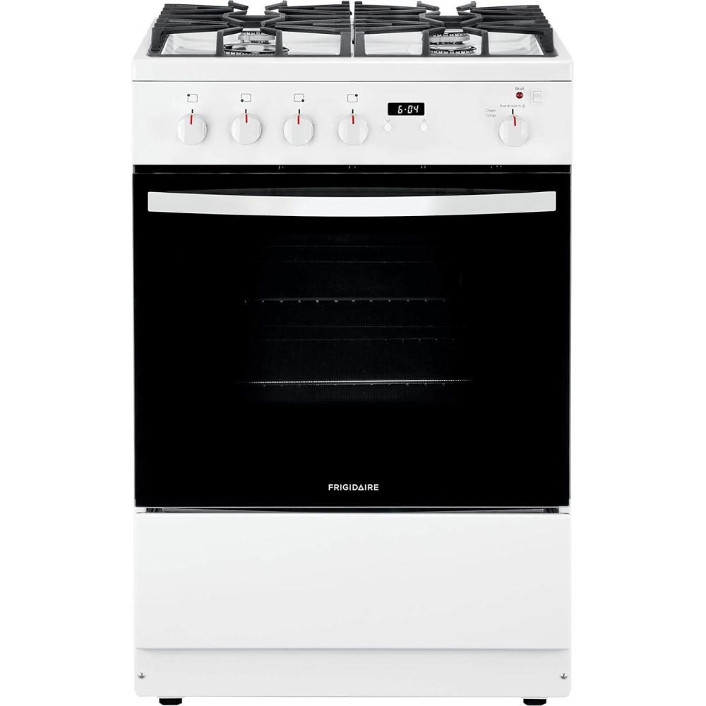 imageFrigidaire 24 in 19 Cu Ft Gas Range in Stainless Steel with Continuous Cast Iron Grates ADA CompliantWhite