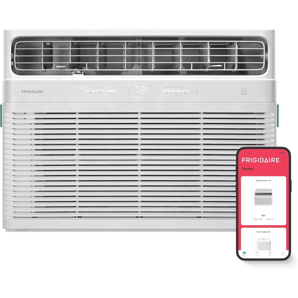 imageFrigidaire 24000 BTU Smart Inverter Window Air Conditioner with WiFi and Energy Star Certification Cools Up to 1020 Sq Ft Ultra Quiet Operation White