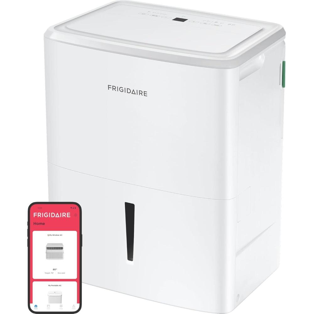 imageFrigidaire 35Pint Portable Dehumidifier with WiFi and Energy Star Certification for SmallMediumLarge Rooms ampamp Basements Custom Humidity Control Auto Shut Off White35 Pint New 2025