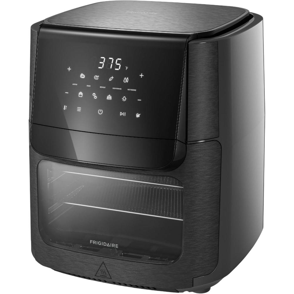 imageFrigidaire 5in1 Air Fryer Combo Oven with Viewing Window Large 126 QT Capacity Digital Display 5 Cooking Modes 7 Recipe Presets Automatic Shake Reminder PFASFree Cooking Surfaces Black51 Air Fryer