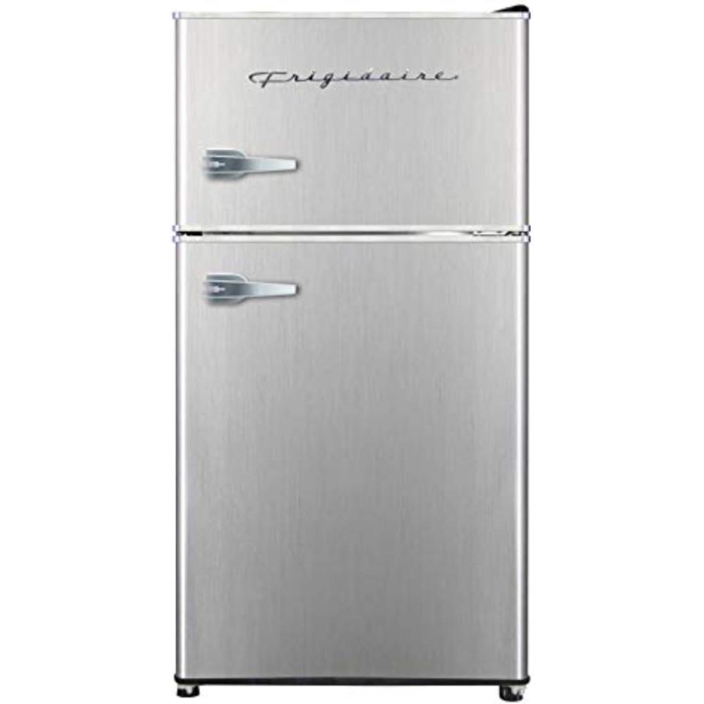 imageFrigidaire EFR3A1 Compact Small TopFreezer Refrigerator Stainless Steel Mini Bar Fridge Platinum Series2126quot D x 1783quot W x 335quot H 32 cu ft Double DoorStainless Steel