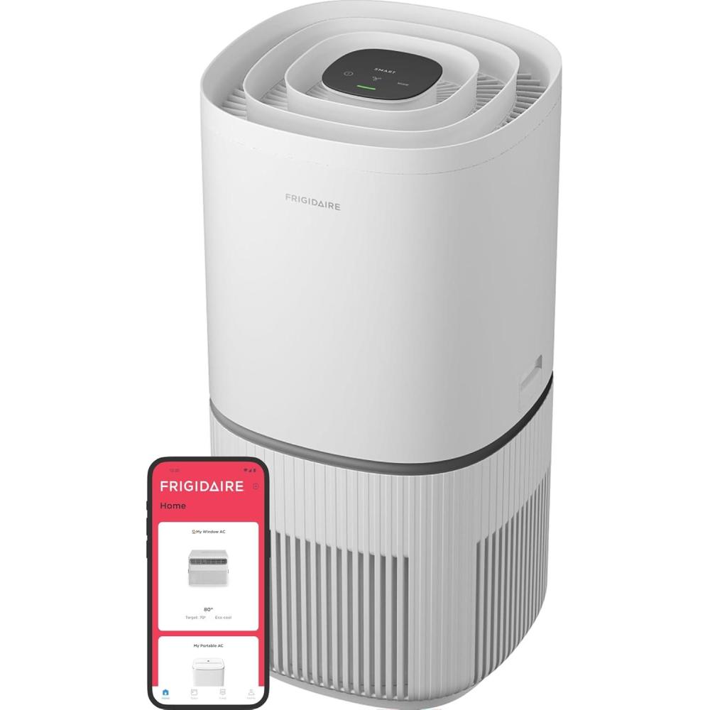 imageFrigidaire PureA300 HEPA Air Purifier for Small Bedrooms Covers up to 850 Sq Ft 3Stage Filtration Energy Star Certification Air Quality Monitoring Smart Mode Ultra Quiet White1685 Square Feet Wifi