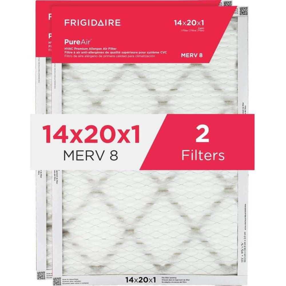 imageFrigidaire PureAir 20x25x1 MERV 8 Allergen Electrostatic Pleated Air Conditioner HVAC AC Furnace Filters 6 Pack exact dimensions 1981 X 2481 X 08114 x 20 x 1
