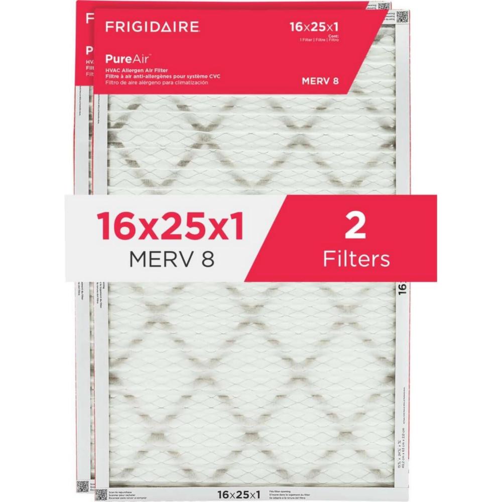 imageFrigidaire PureAir 20x25x1 MERV 8 Allergen Electrostatic Pleated Air Conditioner HVAC AC Furnace Filters 6 Pack exact dimensions 1981 X 2481 X 08120 x 20 x 1
