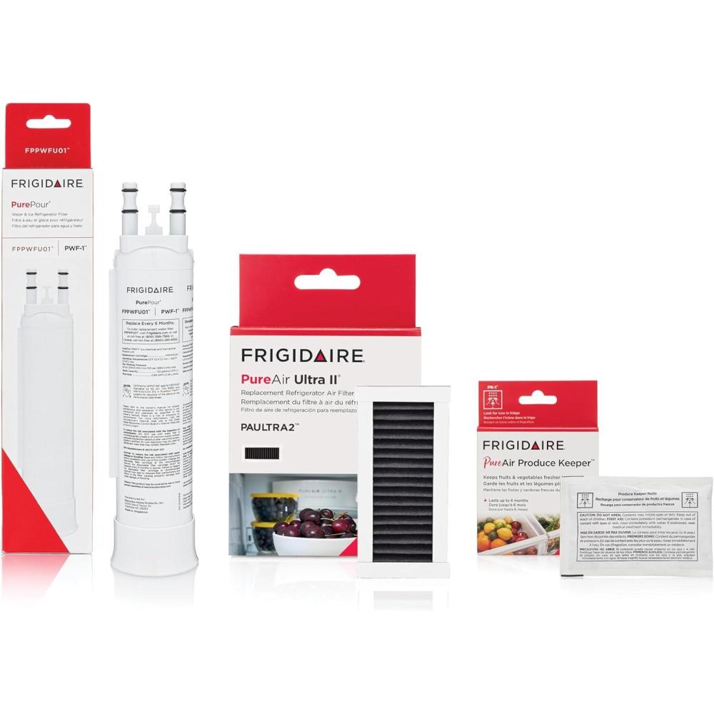 imageFrigidaire PurePour PWF1 FPPWFU01 PureAir Ultra II PAULTRA2 PureAir PK1 FRPAPKRF Water ampamp Air Filter ComboRegular