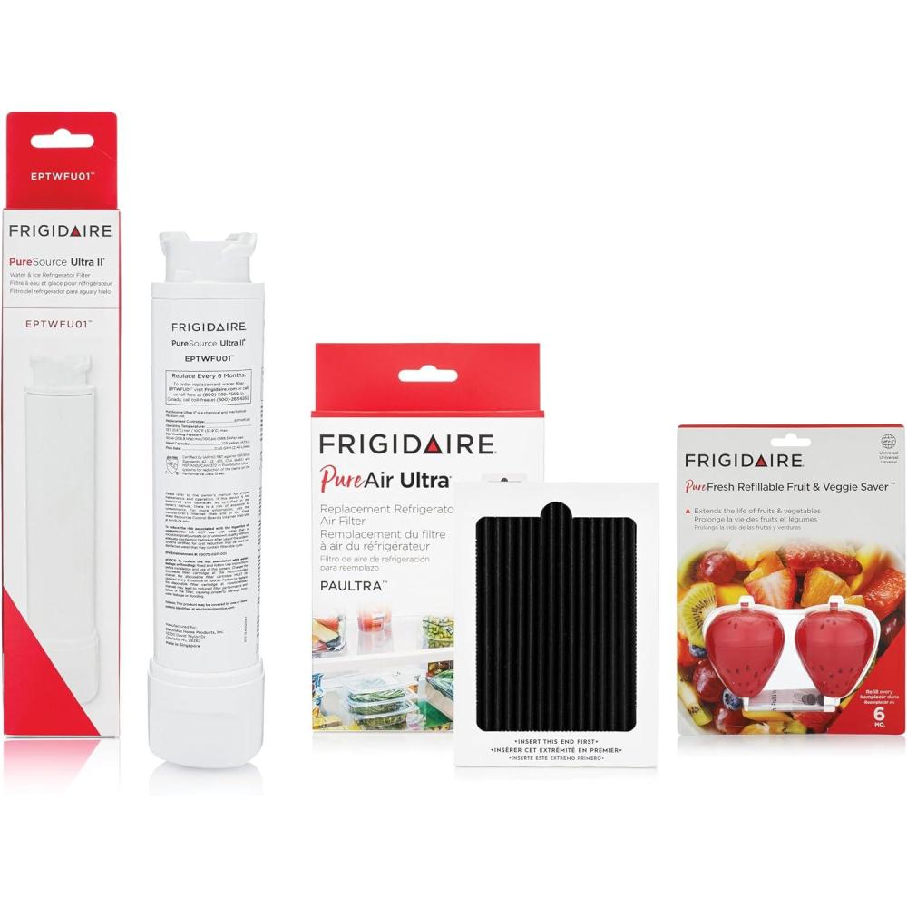 imageFrigidaire PureSource Ultra EPTWFU01 ampamp PureAir Ultra PAULTRA ampamp PureFresh FRPFUFV2 Water ampamp Air Filter Combo Kit