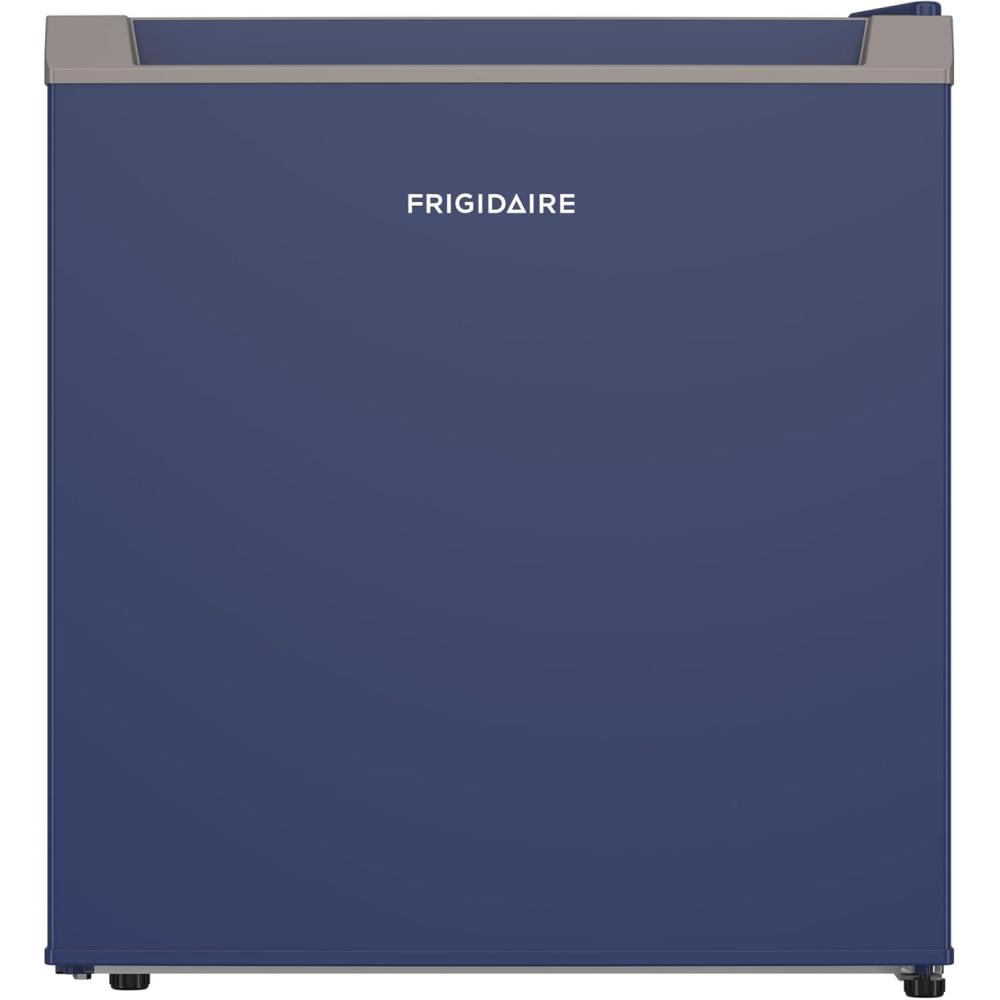 imageFrigidaire Retro Compact Mini Fridge with Freezer Compartment Chrome Handles Builtin Water Dispenser 18 cu ftBlue
