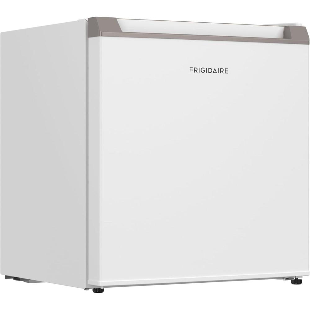 imageFrigidaire Retro Compact Mini Fridge with Freezer Compartment Chrome Handles Builtin Water Dispenser 18 cu ftWhite