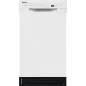FRIGIDAIRE 18 in. ADA Compact Front Control Dishwasher in Stainless Steel with Dual Spray Arms, 52 dBA, includes room-of-choice delivery(White)