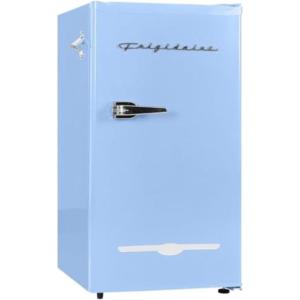 FRIGIDAIRE EFR376-BLACK 3.1 Cu Ft Black Retro Bar Fridge with Side Bottle Opener(Blue)