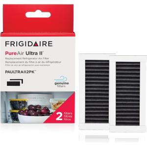 FRIGIDAIRE PAULTRA2 Pure Air Ultra II Refrigerator Air Filter with Carbon Technology to Absorb Food Odors, 3.8 Inch x 1.8 Inch, White(2 Count (Pack of 1))
