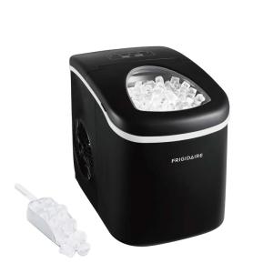 FRIGIDAIRE Portable Compact Ice Maker, Counter Top Ice Making Machine, 26lb per day, White(Black)