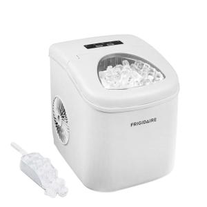 FRIGIDAIRE Portable Compact Ice Maker, Counter Top Ice Making Machine, 26lb per day, White(White)