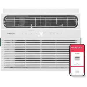 Frigidaire 8,000 BTU Smart Window Air Conditioner with Wi-Fi, Cools Up to 350 Sq. Ft., Remote Control, Quiet Operation, Eco Mode, 3 Fan Speeds, White(New 2024 10 000 BTU)
