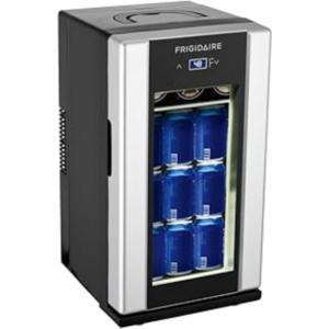 Frigidaire EFMIS567_AMZ, Retro Mini Drink Fridge. 18 Cans Or 4 Wine Bottles, Thermoelectric Drink Fridge- Stainless