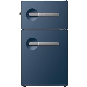 Frigidaire EFR3A1 Compact Small Top-Freezer Refrigerator, Stainless Steel Mini Bar Fridge, Platinum Series-21.26″ D x 17.83″ W x 33.5″ H, 3.2 cu ft Double Door(Blue)